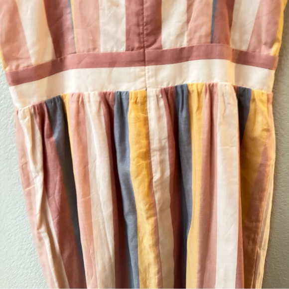Madewell rainbow stripe tie bow front midi dress women’s 10 - Picture 7 of 11